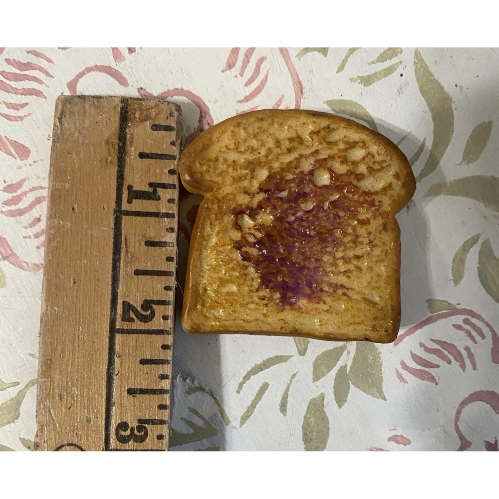 VTG Vanderbilt Toast & Jam Refrigerator Magnet Realistic Food Rubber Rare - Picture 2 of 3